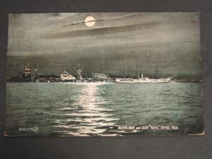 DETROIT MICH Wolffs Park & Steamship at Night c1910 PC