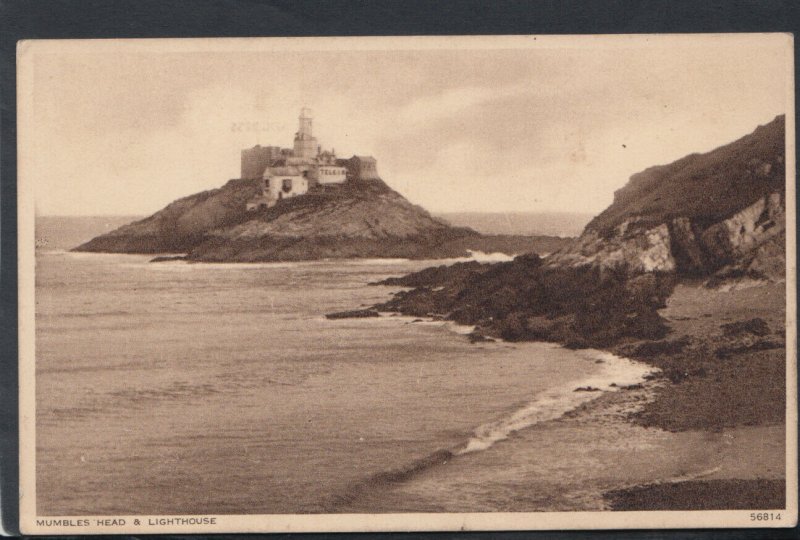 Wales Postcard - Mumbles Head and Lighthouse    RS17952