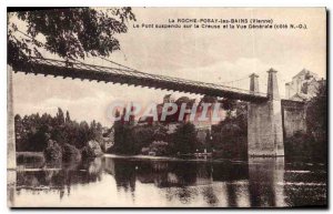 Old Postcard La Roche Posay Les Bains Vienna on suspension bridge over the Cr...