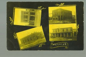 Presho SOUTH DAKOTA RP 1913 BANK HOTEL 4 Views nr Chamberlain Murdo Vivian