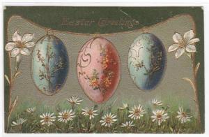 Decorated Easter Eggs Holiday Greeting 1908 postcard