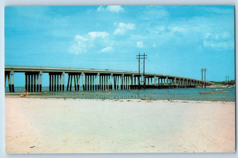 Virginia Beach Virginia Postcard Lynnhaven Bridge Deep-Sea Fishing c1960 Vintage
