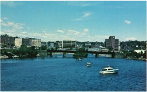 Vintage Postcard From Bridge Over Penobscot River Panorama Downtown Bangor Maine