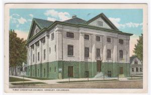 First Christian Church Greeley Colorado 1920s postcard.