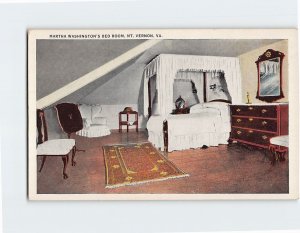 Postcard Martha Washington's Bedroom Mount Vernon Virginia USA