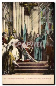 Postcard Old Frescoes Pantheon The Coronation of Charles VII in Reims