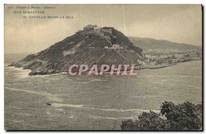 Postcard Old San Sebastian El Castillo Desde La Isla