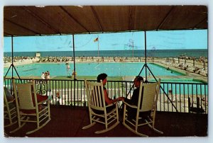 1980 Ocean City New Jersey NJ Postcard Flanders View Swimming Pool Beach Posted
