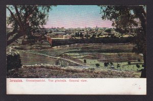 DENMARK 1914, Vintage postcard, Jerusalem, General view, sent to Denmark