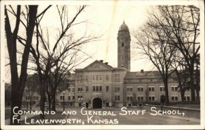 Fort Leavenworth Kansas KS Command and General Staff School Real Photo Postcard