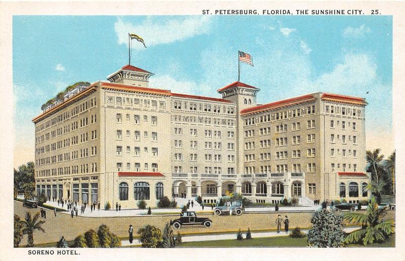 F29/ St Petersburg Florida Postcard c1915 Soreno Hotel Building