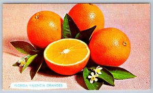 Sliced Florida Valencia Oranges, Vintage Chrome Postcard