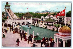 c1910's Panoramic View Of White City Lakeside Crowd Denver Colorado CO Postcard