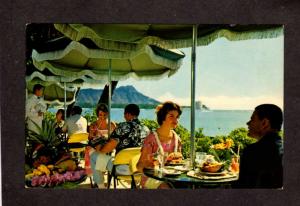 HI Hawaii Waikiki Coral Lanai Honolulu Diamond Head Restaurant Hotel Postcard