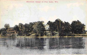 Elmwood Island Fox Lake Wisconsin 1912 postcard