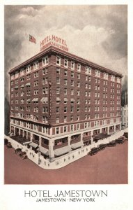 Vintage Postcard 1920's View of Hotel Building Jamestown New York N. Y.