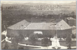 1910's Largest Grandstand West Denver Colorado Knight Templar Conclave Postcard