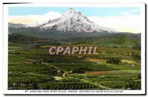 Old Postcard Mt Hood And Hood River Valley Oregon Reached Via Union Pacific S...