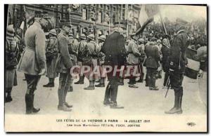 Old Postcard The Holidays Victory in Paris Marechaux petain Foch Joffre Army