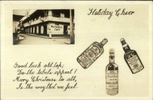 Nutshell Caf‚ Liquor Bottles Whiskey Gin Brandy c1920s-30s Real Photo Postcard