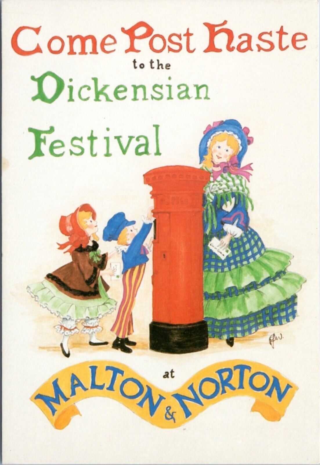 Postcard Come Post Haste to the Dickensian Festival at Malton and