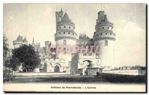 Old Postcard Chateau de Pierrefonds in Entree