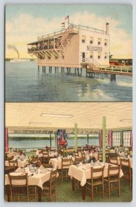 Alexandria VA~Beachcombers Restaurant Over Potomac River~Interior~1948 Linen PC 