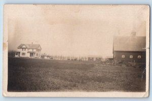 Norwich North Dakota ND Postcard RPPC Photo View Of Houses And Field 1914 Posted