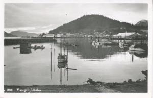 Wrangell Alaska AK ~ Harbour Boat Boats Fishing Pier Vintage RPPC Postcard