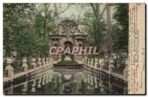 Old Postcard Paris Fountain Garden Lxuembourg Medicis