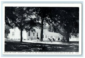 c1940s Motor Inn Court On US No. 34 Osceola Iowa IA Unposted Vintage Postcard