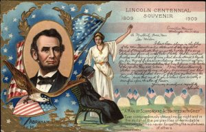 Abraham Lincoln Martyred President Grieving Widow c1910 Vintage Postcard