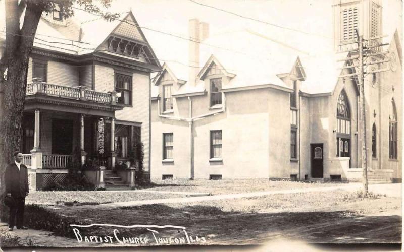 Toulon Illinois Baptist Church Real Photo Antique Postcard K54557