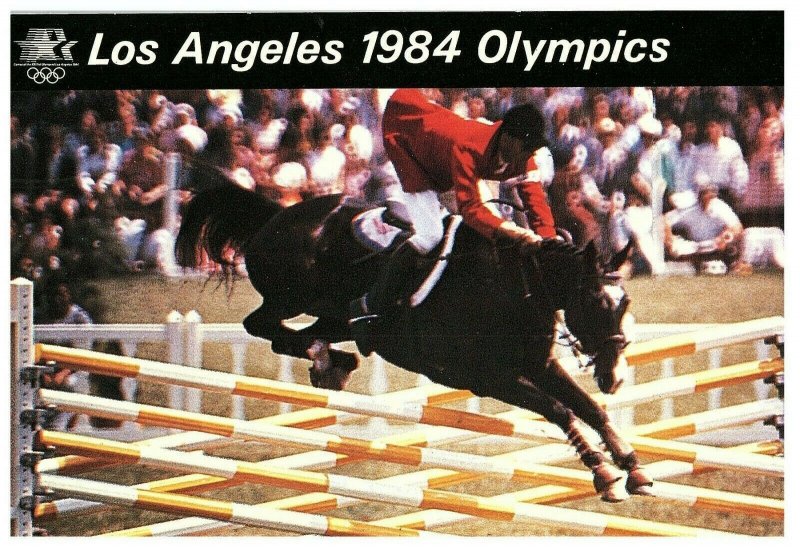 Postcard 1984 Olympics, Los Angeles, California Equestrian Horse Racing Event