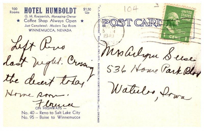 Nevada  Winnemucca  Hotel Humboldt