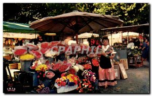 Postcard Modern French Riviera Flower Power