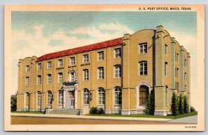 Waco Texas~US Post Office Courthouse Bldg St View~Beaux-Arts~Linen 1940s PC