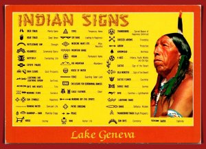Wisconsin, Lake Geneva - Indian Signs - [WI-290X]