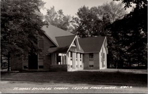 Real Photo Postcard St. Marks Episcopal Church in Crystal Falls, Michigan