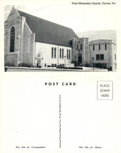 TYRONE PA FIRST METHODIST CHURCH VINTAGE POSTCARD 