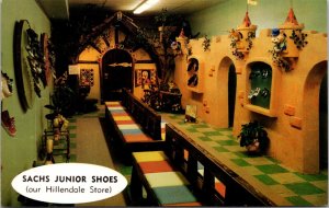 Postcard Interior Sachs Junior Shoes in Hillendale, Illinois