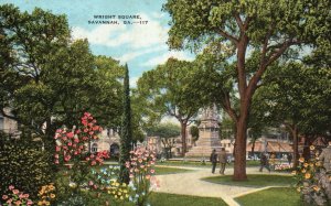 Vintage Postcard Wright Square General W. W. Gordon Monument Savannah Georgia