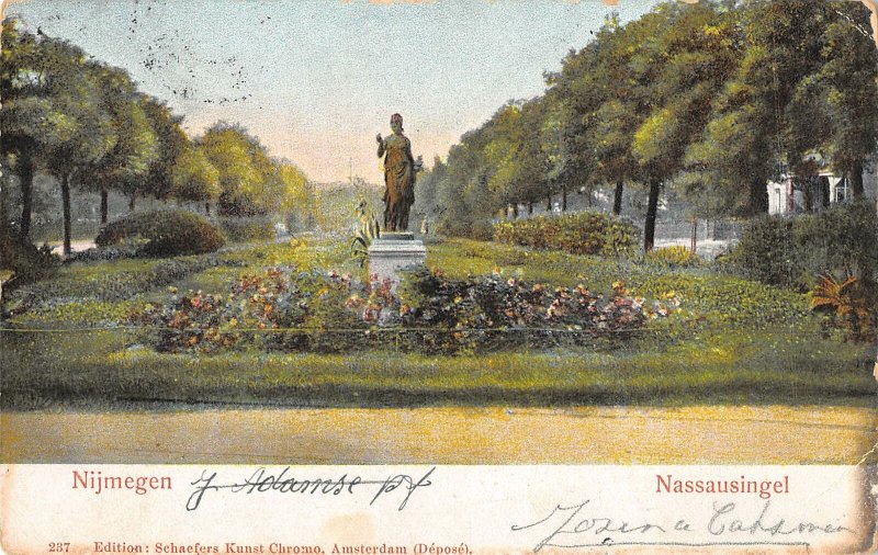 US3498 Netherlands Nijmegen Nassausingel Statue Monument Promenade