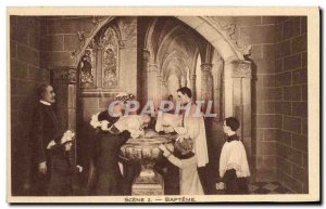 Old Postcard Scene 2 Baptism Lisieux