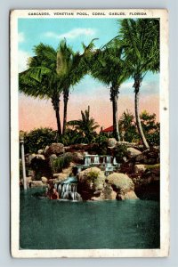 Coral Gables FL Cascades Venetian Pool Vintage Florida c1933 Postcard