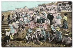 Old Postcard Luc Sur Mer Beach and Bath Children