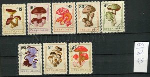 265038 BULGARIA 1961 year used set mushrooms