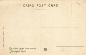 PC EGYPT, TYPES AND SCENES, POLISHED BOOTS, Vintage Postcard (b36827)