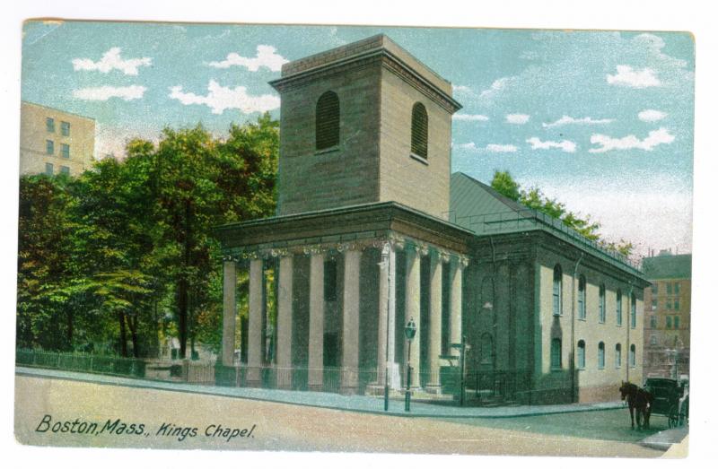 South Horicon to Gloversville, New York used 1907 PC, King's Chapel, Boston