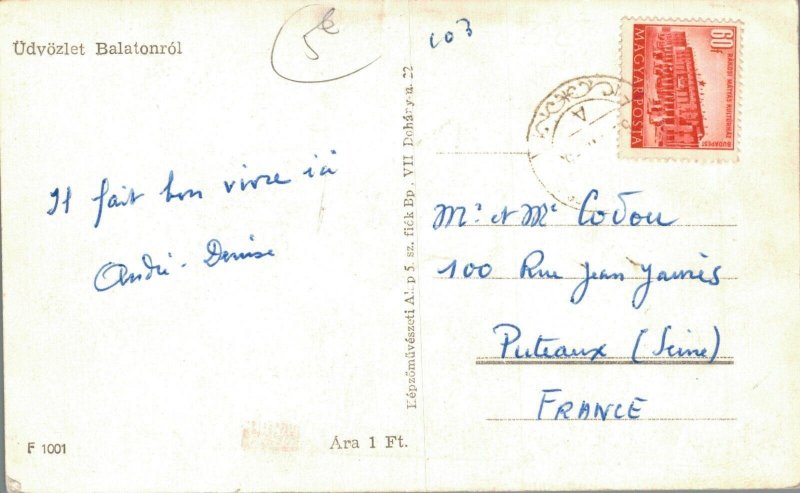 Hungary Üdvözlet Balatonról RPPC 06.28